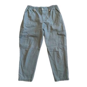 Sage Green Cotton Canvas Utility Pants Straight Leg Minimalist Outdoors 14-16
